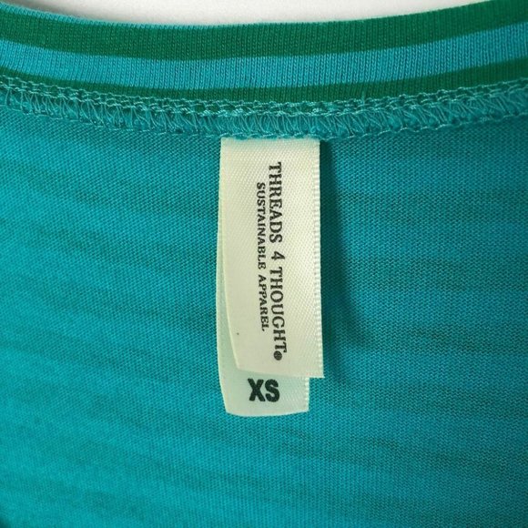 NWT Threads 4 Thought Womens Beatrice Dress XS Green Striped T-shirt Scoop Neck - Picture 5 of 7